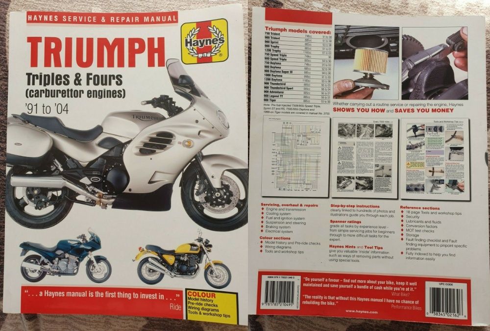 Manual moto Haynes Ducati V-Twins; Triumph Triples & Fours, Daytona