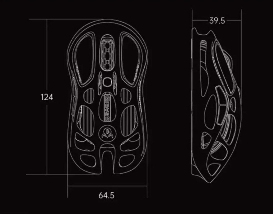 Mouse Gaming Wireless GravaStar Mercury M1 nouMagnesium Alloy