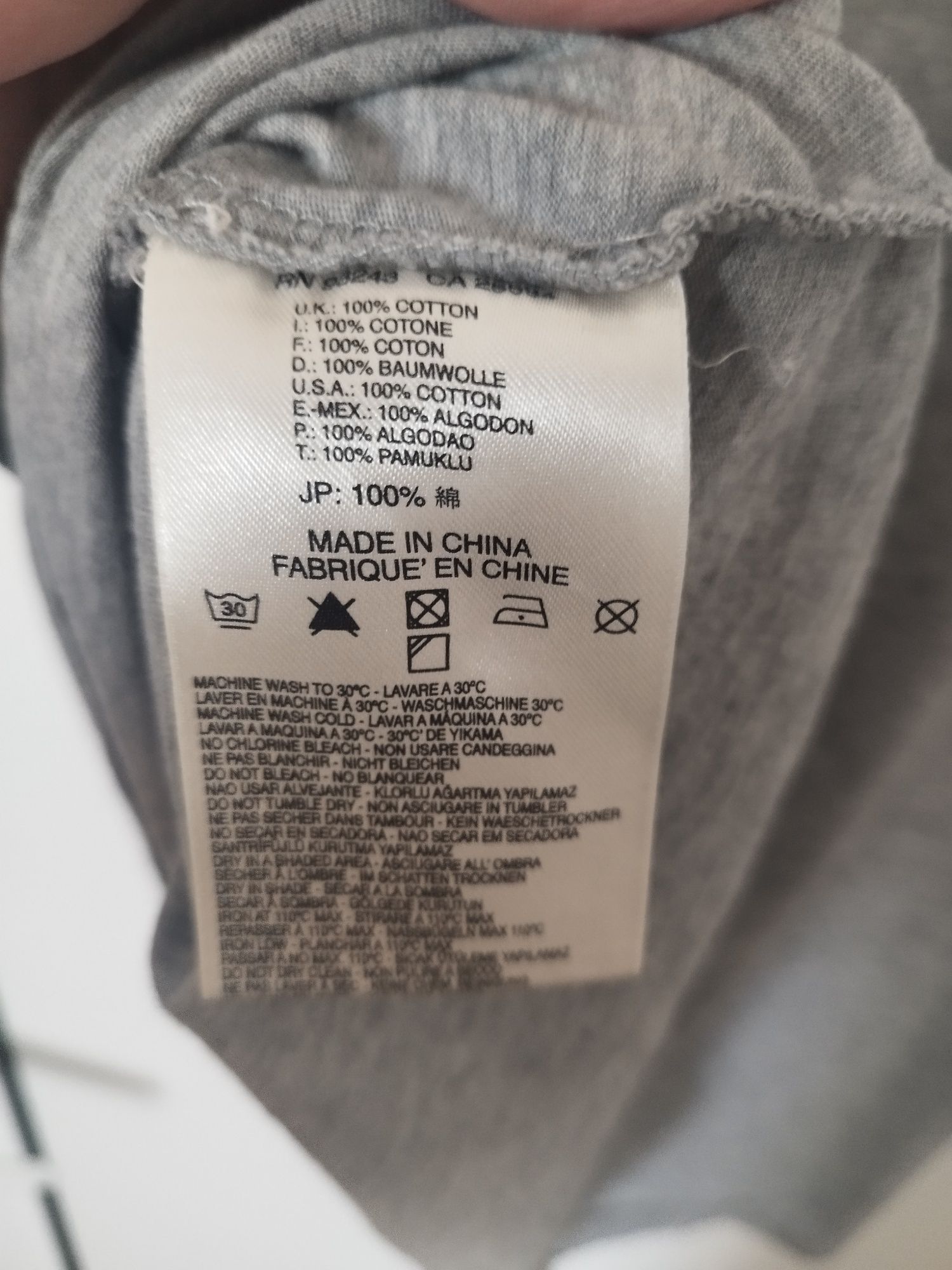 Тениска на Diesel55 в цвят сиво 100% памук