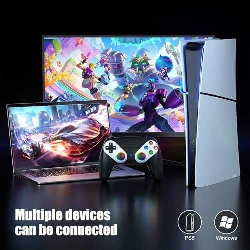 Нов RGB безжичен контролер за PS5 с макро и турбо функции Геймпад PC