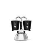 Комплект кафеварка с 2 броя чаши Set Mini Bialetti индукционна черна