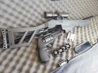 Pistol ~BILE CAUCIUC 200 M/s~ AUTOMATIC cu aer comprimat Airsoft Co2
