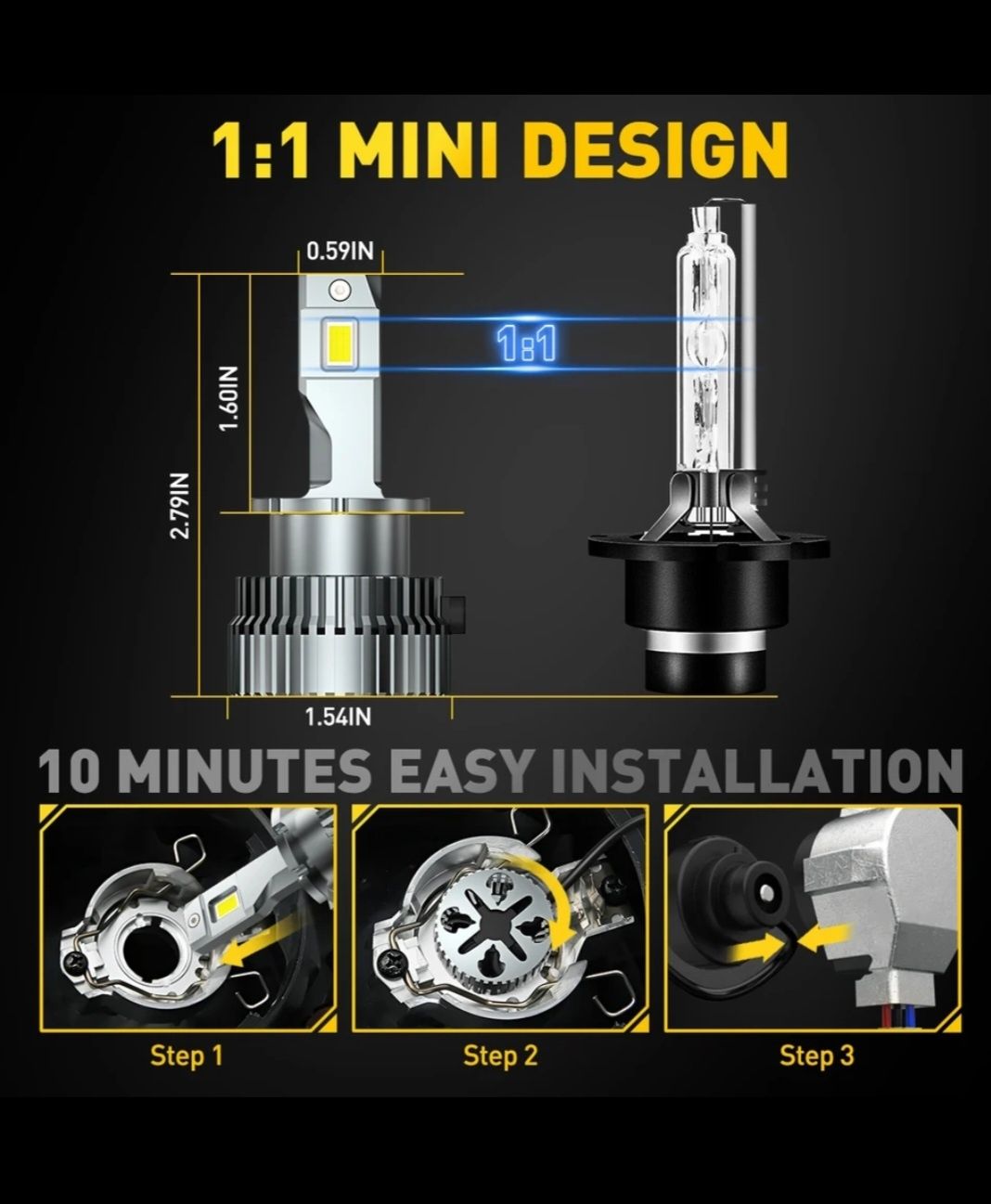 Becuri led D4S /set 2 buc.