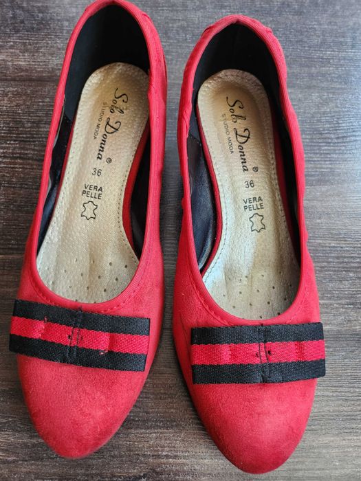 Pantofi rosii cu fundita 36