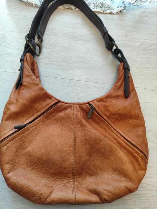 Geanta de piele naturala maro