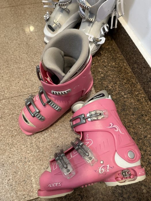 Clapari dama albi + Clapari copil reglabili roz