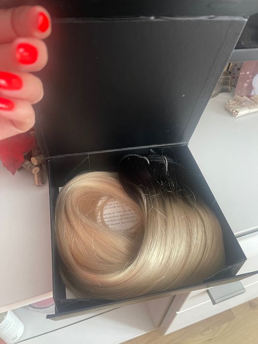 vând set extensii clip on păr natural