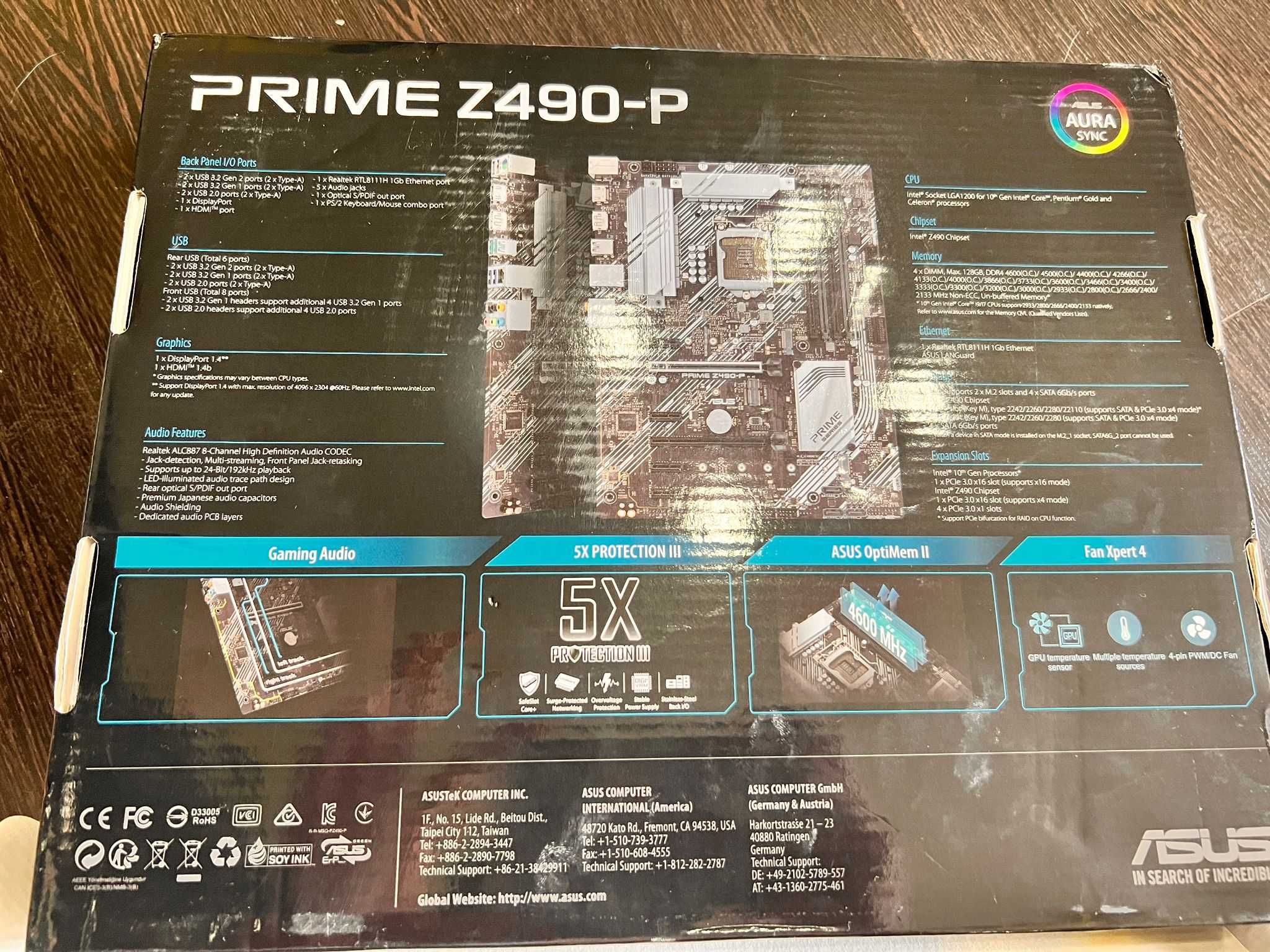 Vând placa de baza Asus Prime Z490-p noua cu toate accesoriile