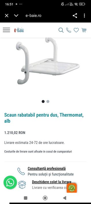 Scaun pliant pentru baie