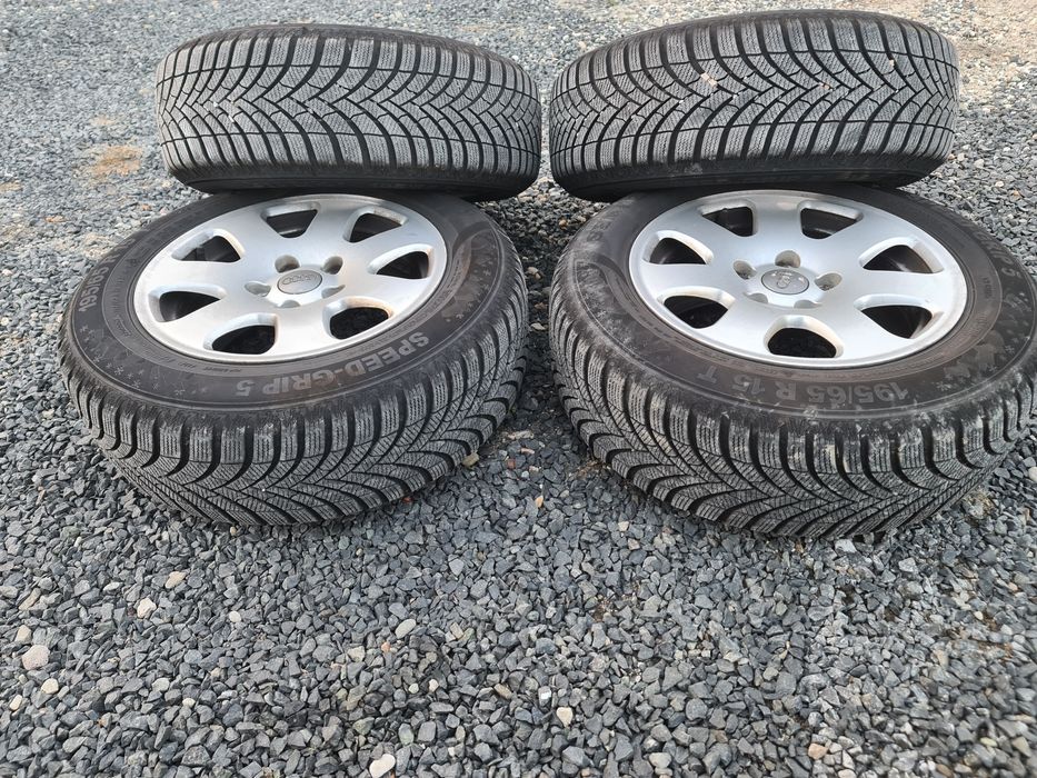 Jante audi vw 5x112 R15 cauciucuri noi iarnă M+S 195/65/15 DOT 2024