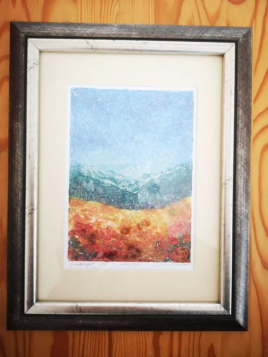 Картина пейзаж в сребриста рамка 23x29 см