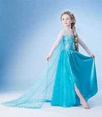 Детска Рокля, корона, ръкавици и плитка на герои Елза Frozen
