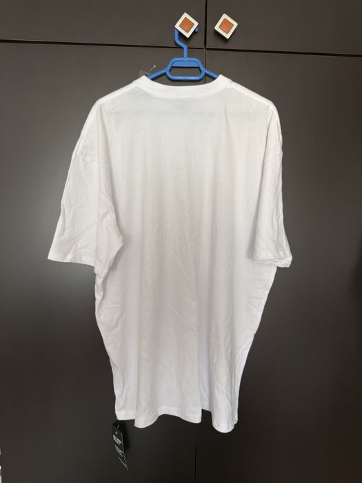 Tricou Alb Oversize cu Model, Barbati, Marimea M