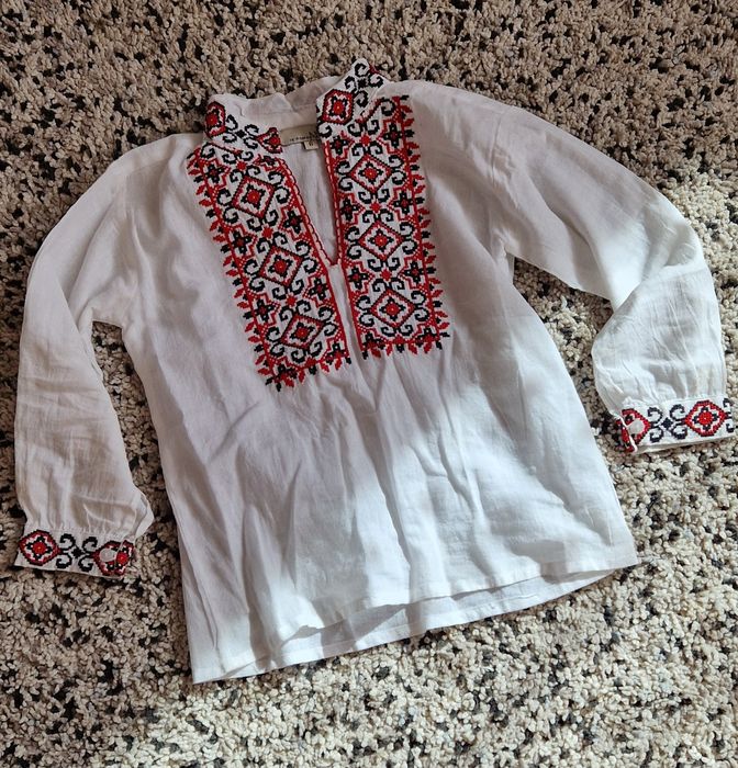 Costum traditional baietei IE+VESTA+CLOP+BRÂU+TRAISTUȚĂ baieti 4-6 ani