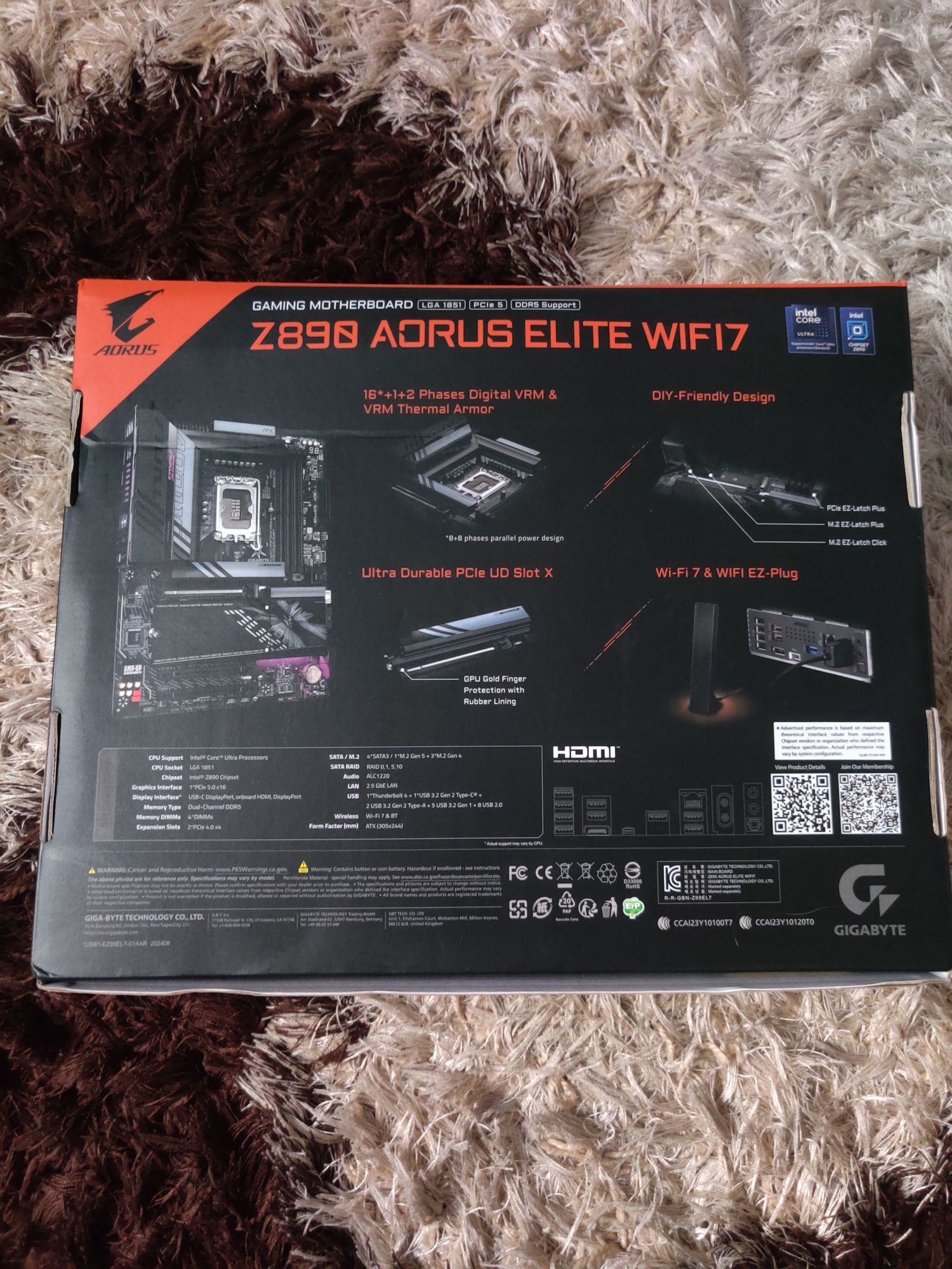 Gigabyte Z890 Aorus Elite Wifi 7 LGA 1851