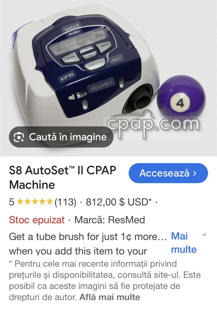 Resmed S8, aparat pentru apnee
