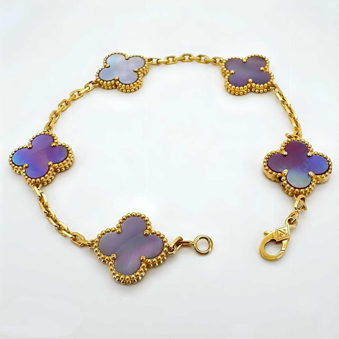 Золотой браслет в стиле Van Cleef & Arpels 750 пробы