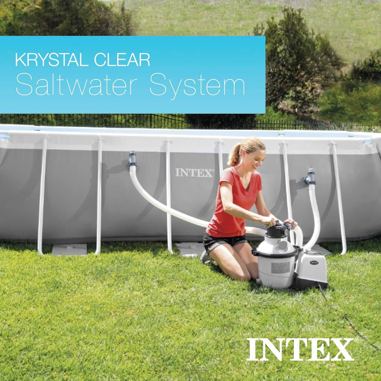 Intex пясъчна филтърна помпа, система солена вода, до 15000 Gal басейн