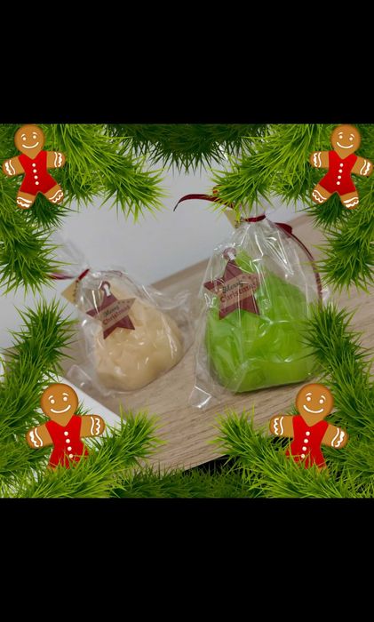 Ароматни, ръчно ляти Коледни свещи от соев восък