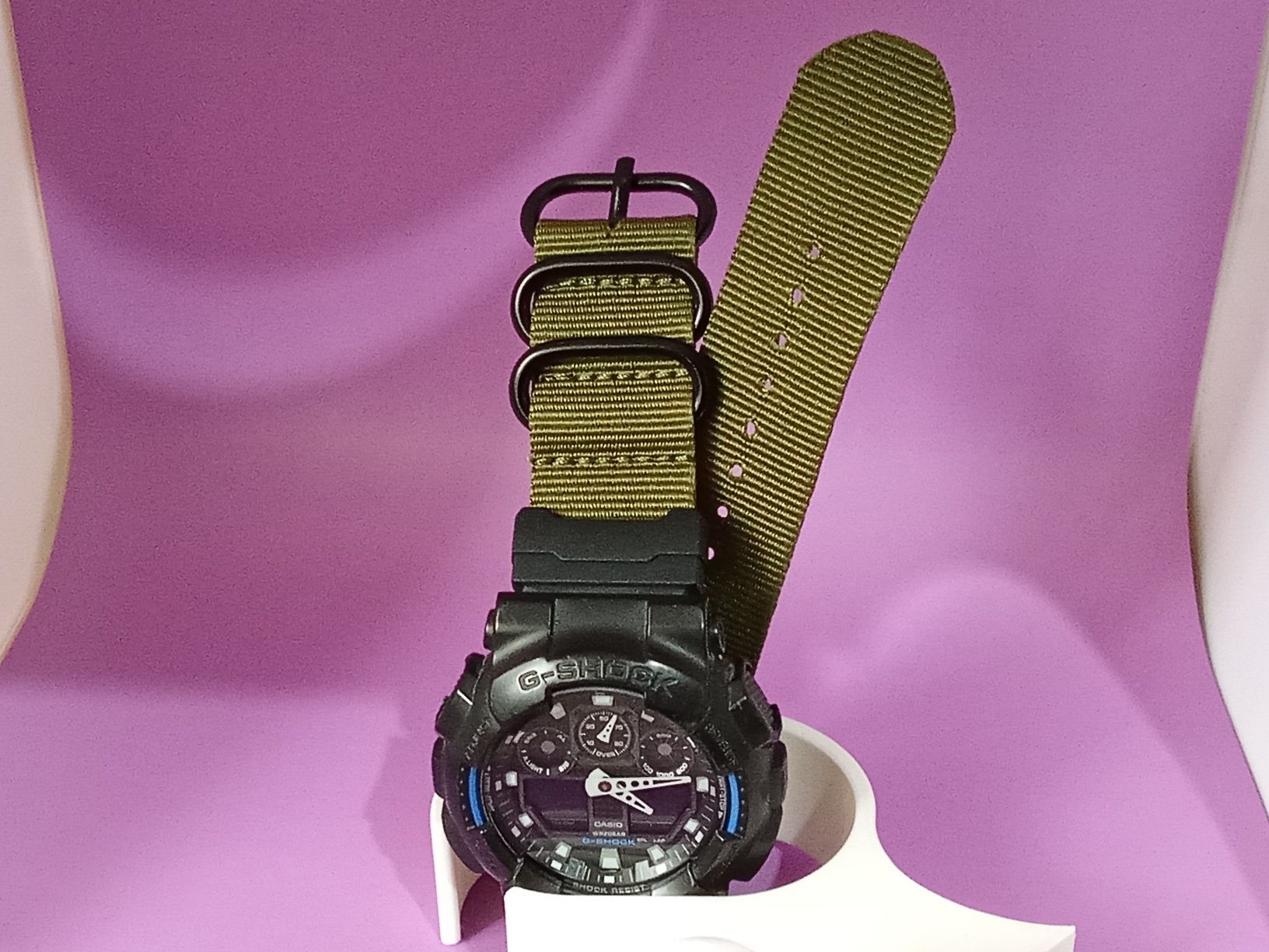 Мъжки часовник Casio G-Shock GA-100 с нова нато каишка военна Military