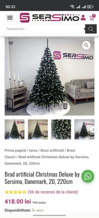 Brad artificial cu zapada si conuri, Danemark, 2D, 220cm