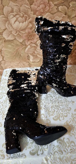 Сапоги внутри кожа