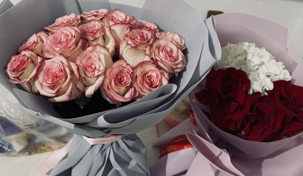 Розы цветы красные, розовые