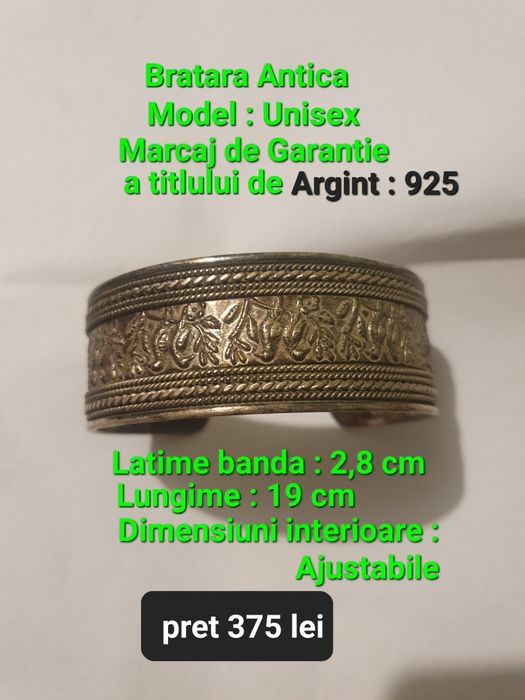 Bratara masiva antica argint