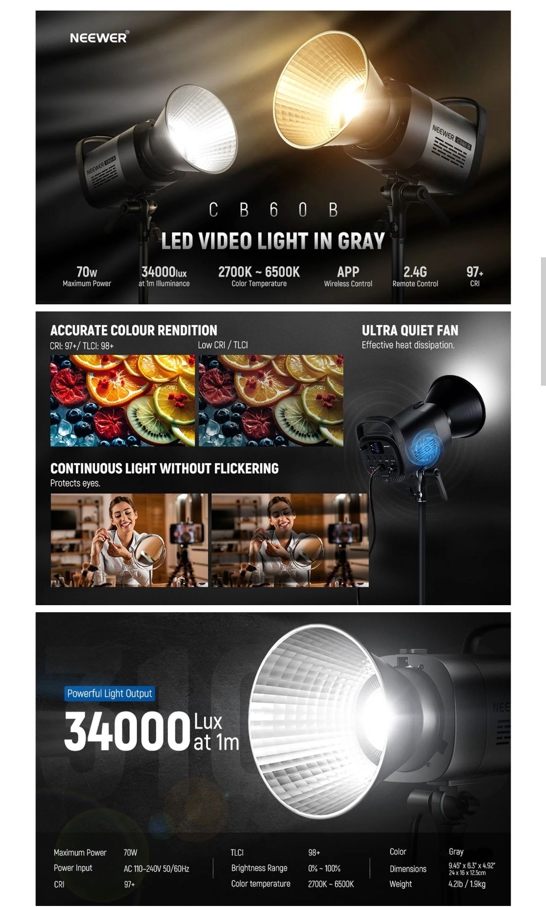 Студийный свет софтбокс | Neewer CB60 Bi | Godox | Softbox | Apature