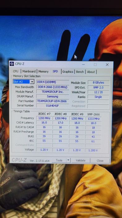 Kit 16GB DDR4- 2X8GB 2666MHZ