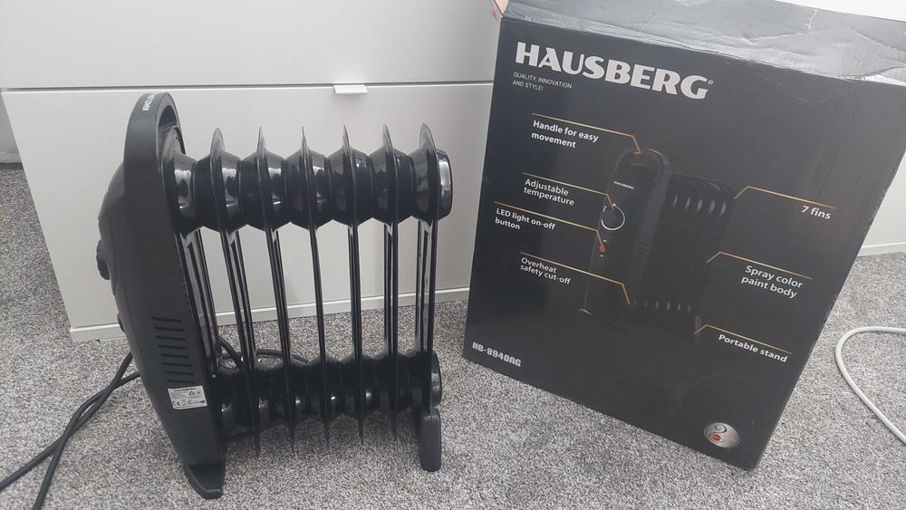 mini radiator calorifer electric cu ulei 30x40cm 7 elementi Hausberg