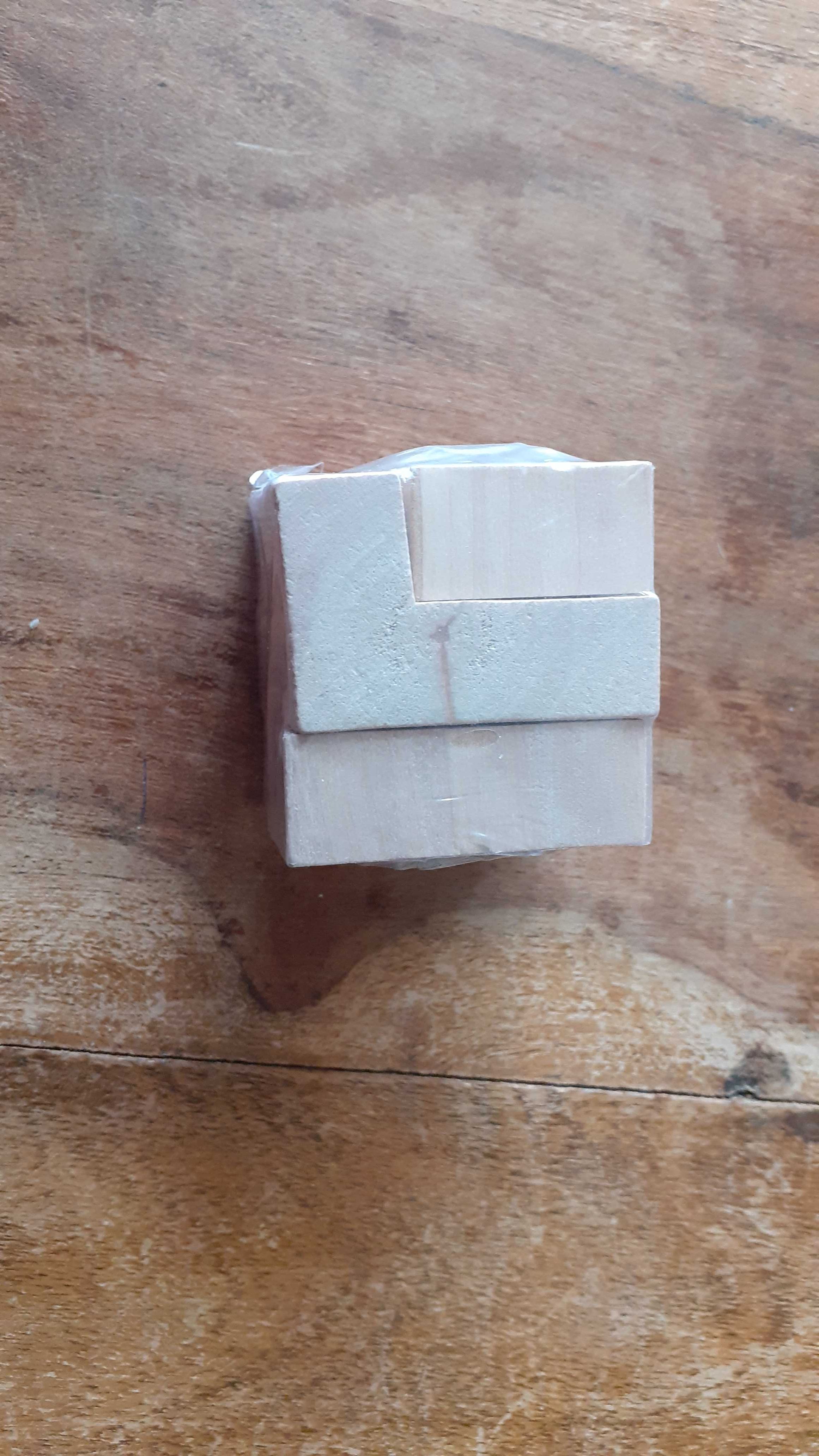 пъзел дървен логическа игра 7 части, дървен в памучна торбичка