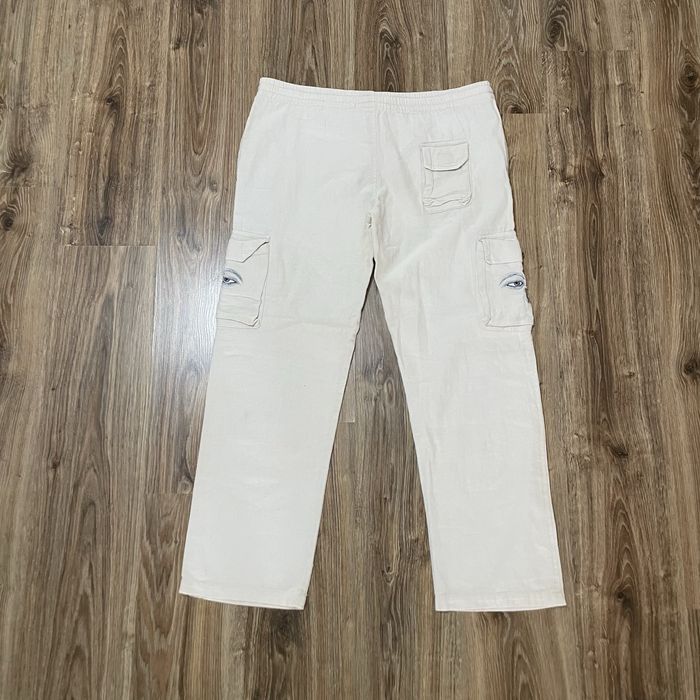 pantaloni brodați, femei mărimea L albi