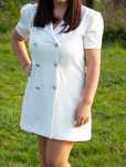 Rochie albă - tip sacou