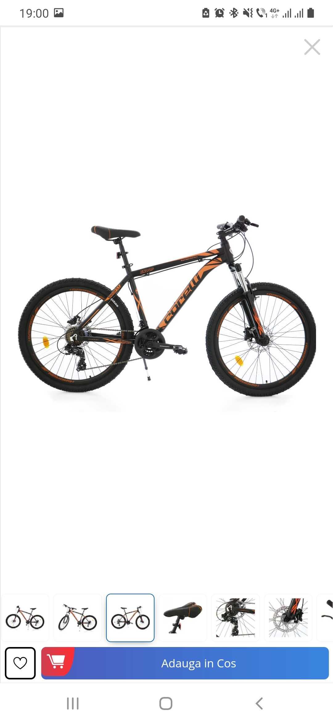 Bicicleta MTB 27.5" SNOOP 5.1, marime cadru L, Negru-Portocaliu Neon