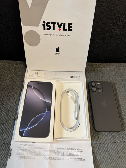 КАТО НОВ 256GB iPhone 16 Pro Max iStyle Гаранция 2026г. Black