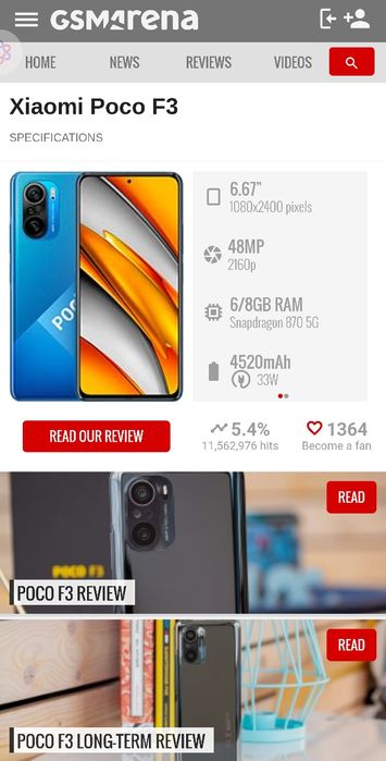 Xiaomi Poco F3, Deep Ocean Blue, 128/6GB