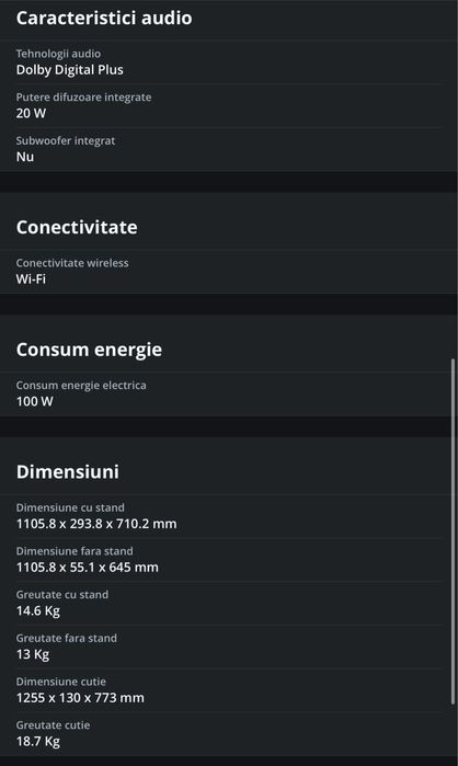 Vand  smart tv samsung 123 cm