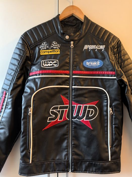 Geacă biker/moto bărbați, piele ecologică, mărimea M, Pull and Bear