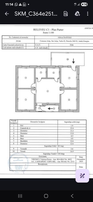 Direct Proprietar Casa Parter  Joita 3 Dormitoare