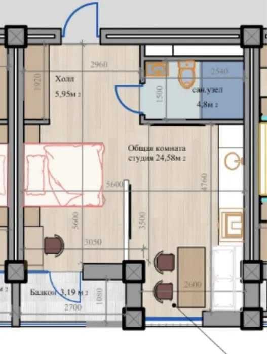 Премиум ЖК Tiara Residence 1ком, 35м2, коробка, ор-р Инха, Супер Цена!