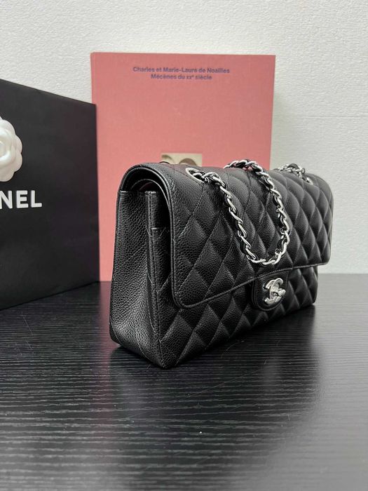 Geanta Chanel Classic 25cm, piele caviar, Premium