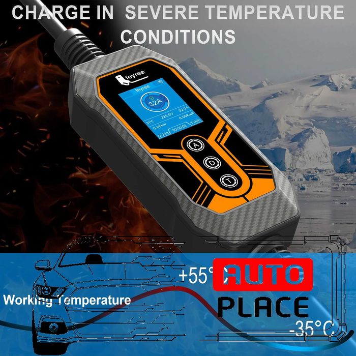 Разпродажба! Преносимо Зарядно Feyree Lion EV-K9 Type 2 / 7kW / APP