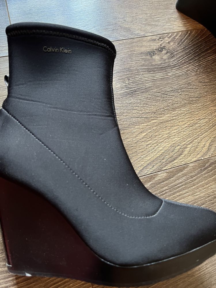 Botine / pantofi negre cu platforma CK Calvin Klein