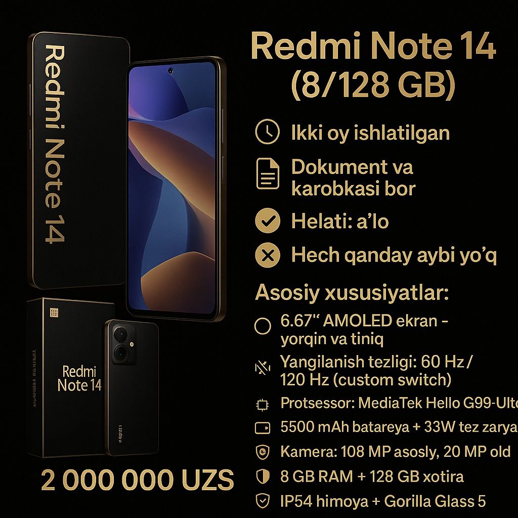 Xiaomi Redmi note 14 8/128