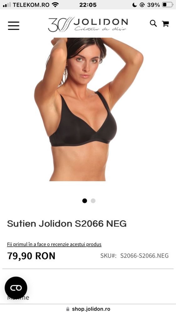 sutien-bustiera negru jolidon