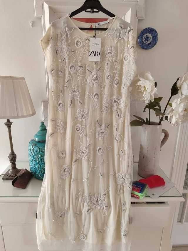 Rochie deosebită cu mărgele Zara Limited Edition, nouă, mărimea M