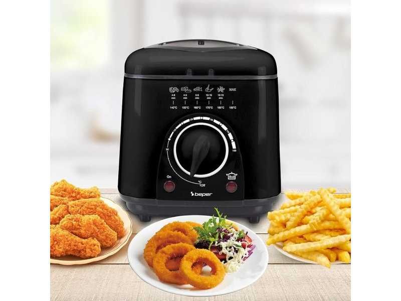 Компактен Фритюрник с Регулируем Термостат BEPER P101FRI100, 1L, 950W