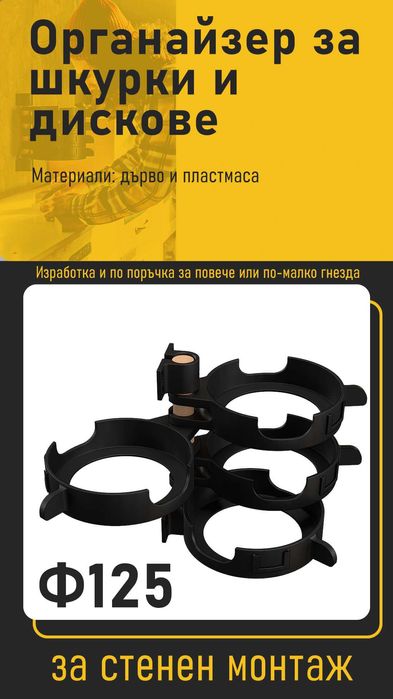 Стенна стойка за шкурки/Органайзер за шкурки и дискове