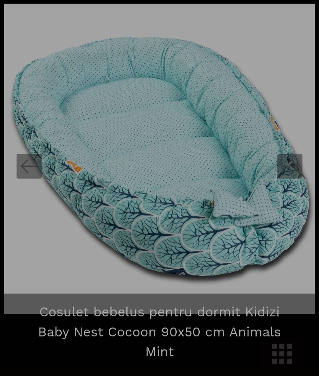 Coşuleț bebeluș pentru dormit Kidizi Baby Nest Cocoon 90×50 cm Animals